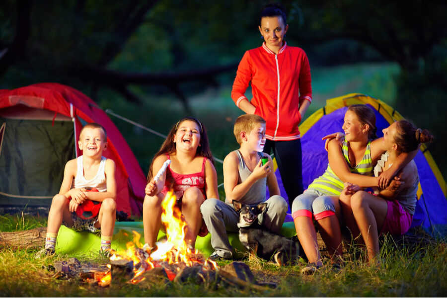 kids telling stories around a campfire